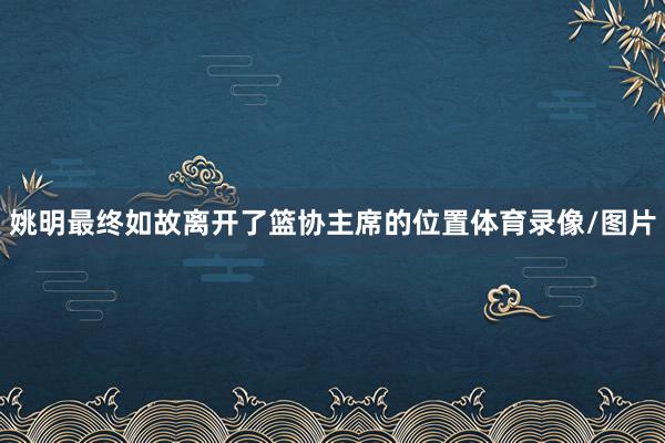 姚明最终如故离开了篮协主席的位置体育录像/图片