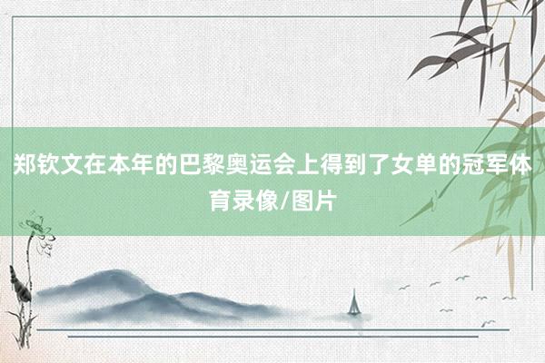 郑钦文在本年的巴黎奥运会上得到了女单的冠军体育录像/图片