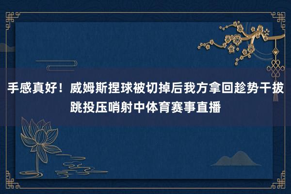 手感真好！威姆斯捏球被切掉后我方拿回趁势干拔跳投压哨射中体育赛事直播
