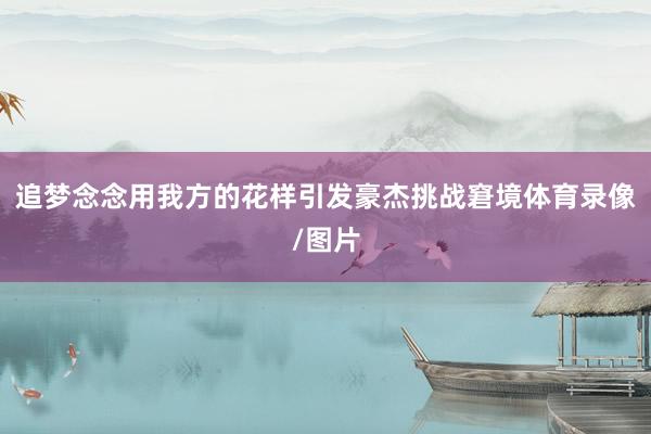 追梦念念用我方的花样引发豪杰挑战窘境体育录像/图片