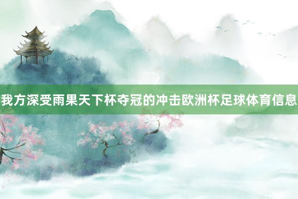 我方深受雨果天下杯夺冠的冲击欧洲杯足球体育信息
