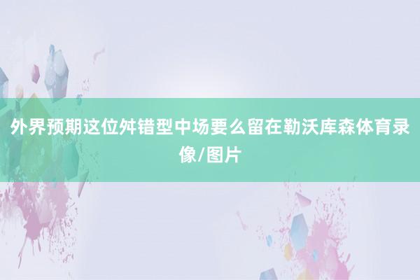 外界预期这位舛错型中场要么留在勒沃库森体育录像/图片
