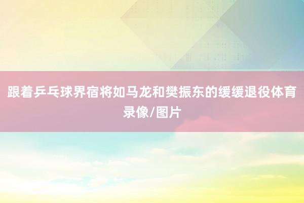 跟着乒乓球界宿将如马龙和樊振东的缓缓退役体育录像/图片