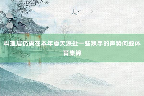 料理层仍需在本年夏天惩处一些辣手的声势问题体育集锦