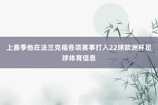 上赛季他在法兰克福各项赛事打入22球欧洲杯足球体育信息