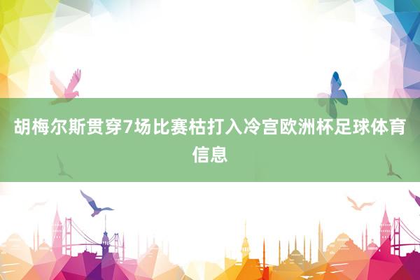 胡梅尔斯贯穿7场比赛枯打入冷宫欧洲杯足球体育信息