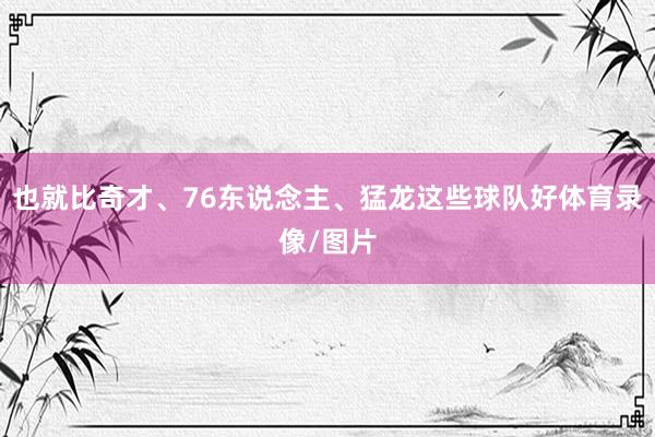 也就比奇才、76东说念主、猛龙这些球队好体育录像/图片