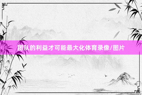 团队的利益才可能最大化体育录像/图片