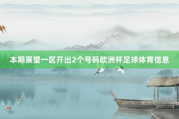 本期展望一区开出2个号码欧洲杯足球体育信息