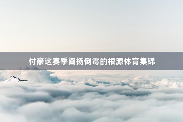 付豪这赛季阐扬倒霉的根源体育集锦