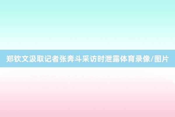 郑钦文汲取记者张奔斗采访时泄露体育录像/图片