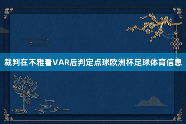 裁判在不雅看VAR后判定点球欧洲杯足球体育信息